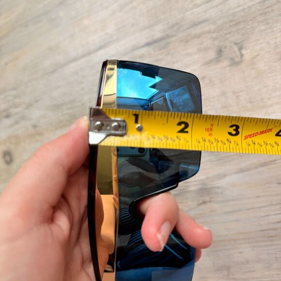 Vintage Gianni Versace Shield Sunglasses Blue Visor 1990s Y2K MOD 676 COL 900 BL main image 4
